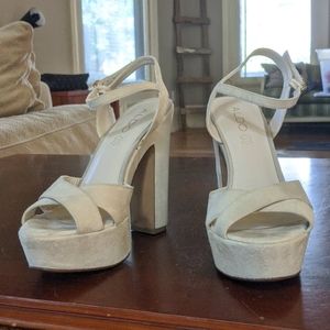 Aldo white suede heels